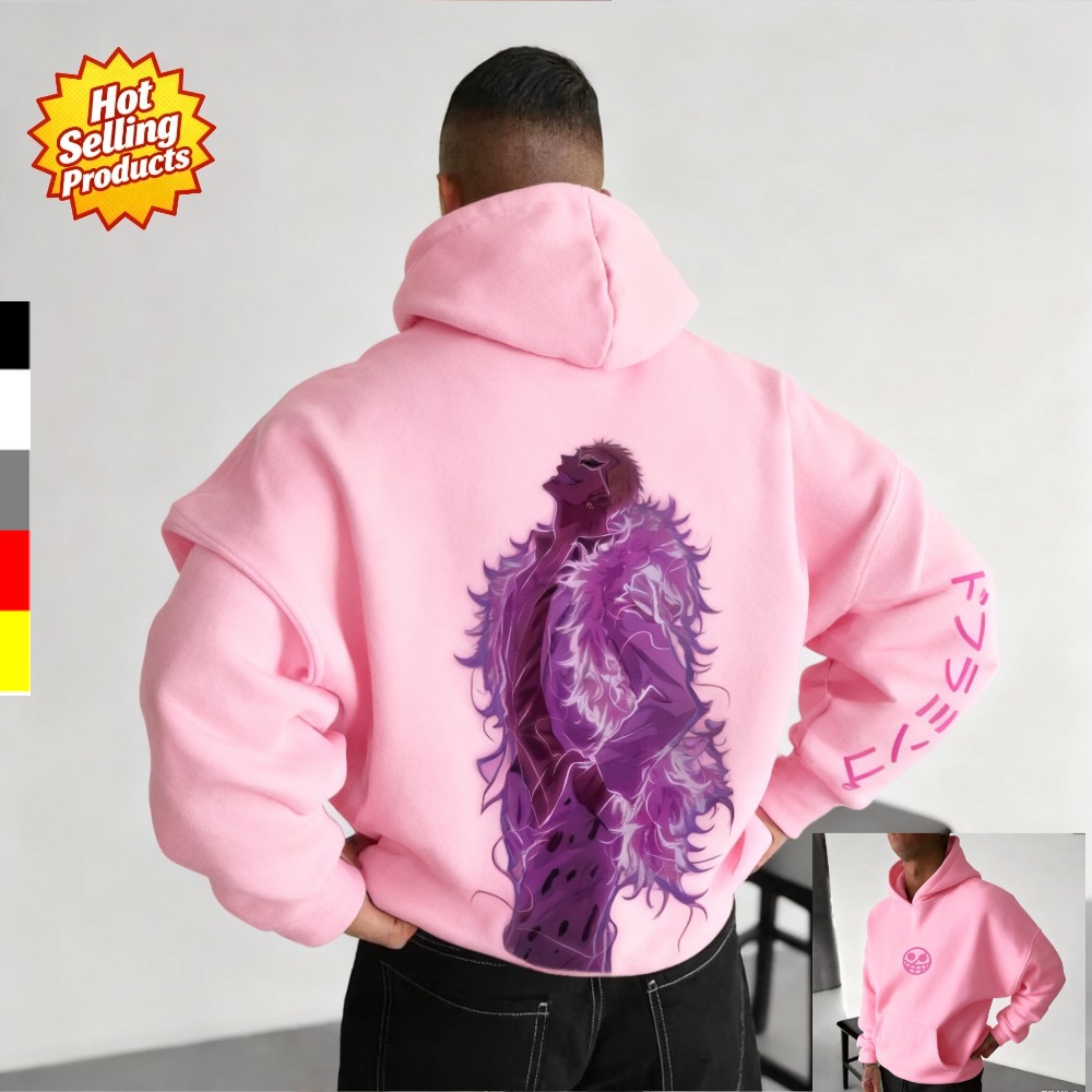 Y2K Winter Clothing - Tek Parça Kapşonlu Donquixote Doflamingo Yeni