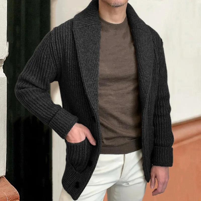 Winter Clothing Uae - Erkek Kazak Hırka Yaka Uzun Kollu