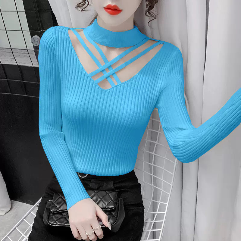 Winter Clothing Sale Women - Kadınlar için örme kazaklar boyundan bağlamalı