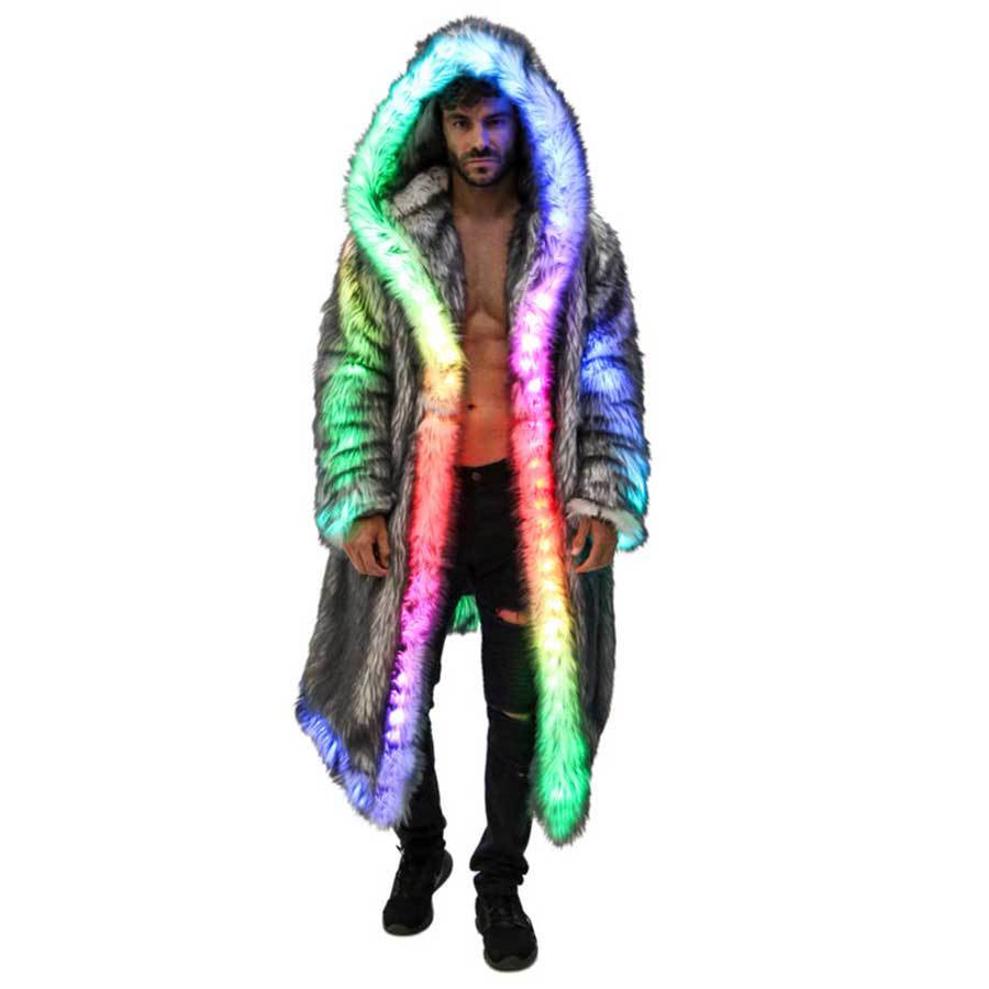 Winter Clothing Uae - Taklit Kürk Erkekler Kapşonlu Giyim Rahat