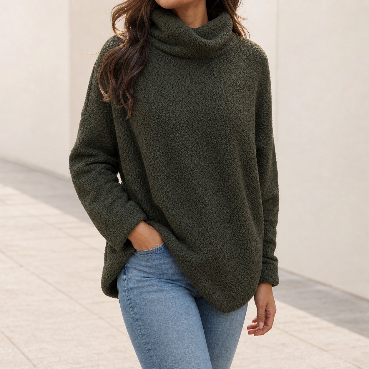 Winter Clothing On Sale Women'S - Kadın Kışlık Balıkçı Yaka Büyük Boy