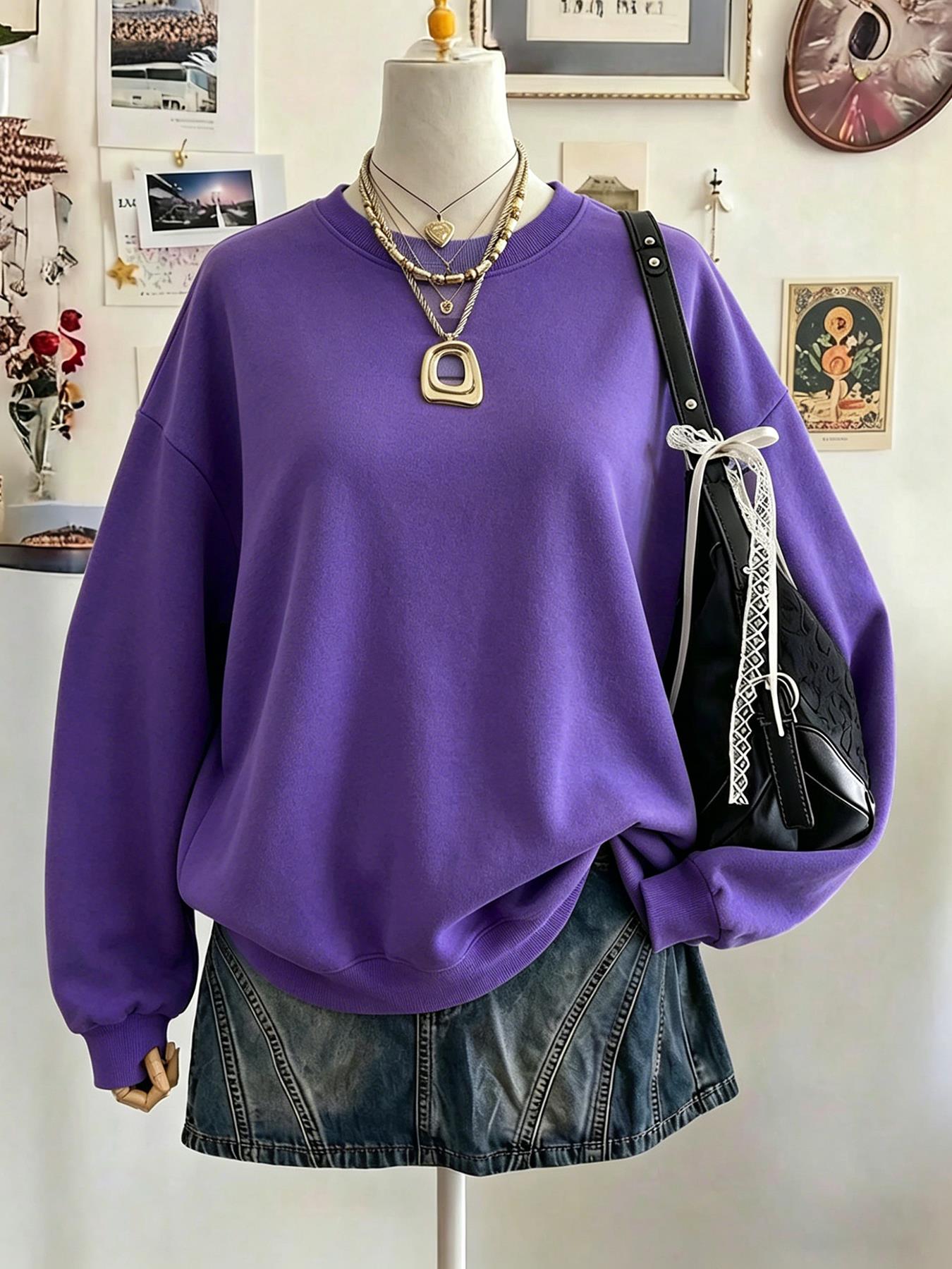 Winter Clothing On Sale Women'S - İndirimli Kadın Günlük Yuvarlak Yaka Siyah