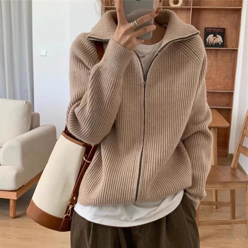 Winter Clothing Sale Women - Yaka Detaylı Bayan Örme Kazaklar Günlük