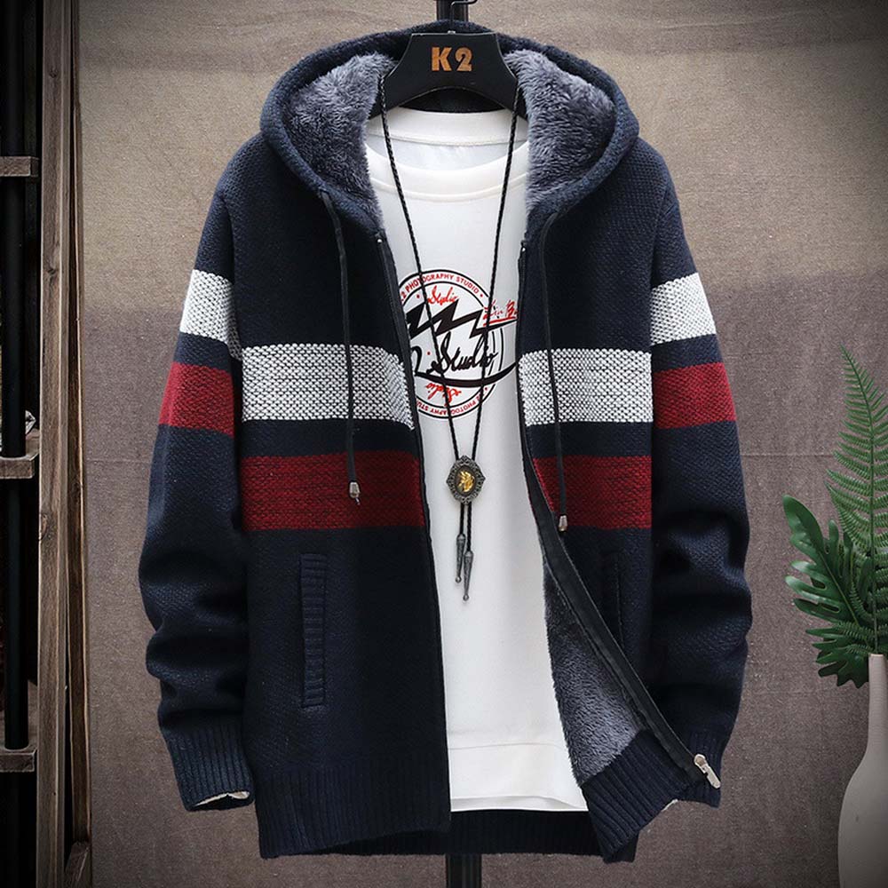Erkek Çizgili Kazak Ceket Kalı - Winter Clothing Uae incelemesi ve fiyatı