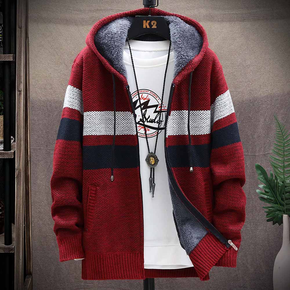 Erkek Çizgili Kazak Ceket Kalı - Winter Clothing Uae incelemesi ve fiyatı