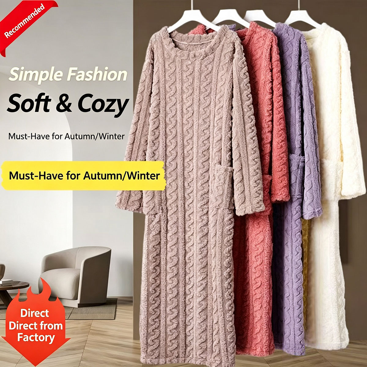 Kışlık Mercan Kadife Gecelik,  - Winter Clothes incelemesi ve fiyatı
