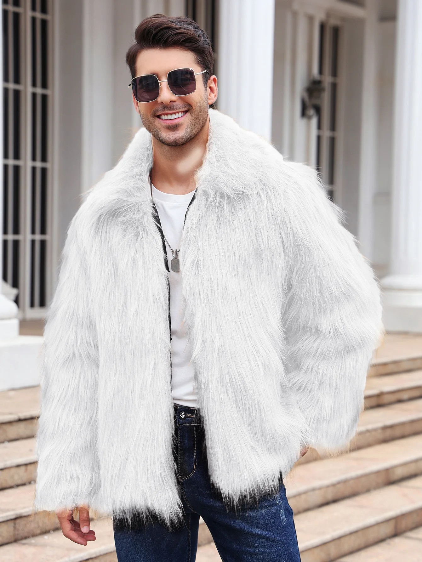 Erkekler Sahte Tilki Kürk Ceke - Winter Clothing Uae incelemesi ve fiyatı
