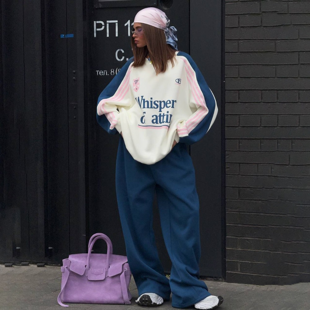 Moda Kontrastlı Sweatshirt Pan - Y2K Winter Clothing incelemesi ve fiyatı